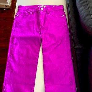 FRAME pink leather pants